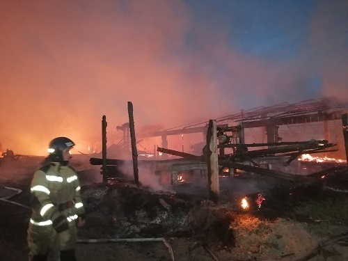 Крупный пожар вспыхнул на производстве поддонов в Ветлужском районе - фото 1