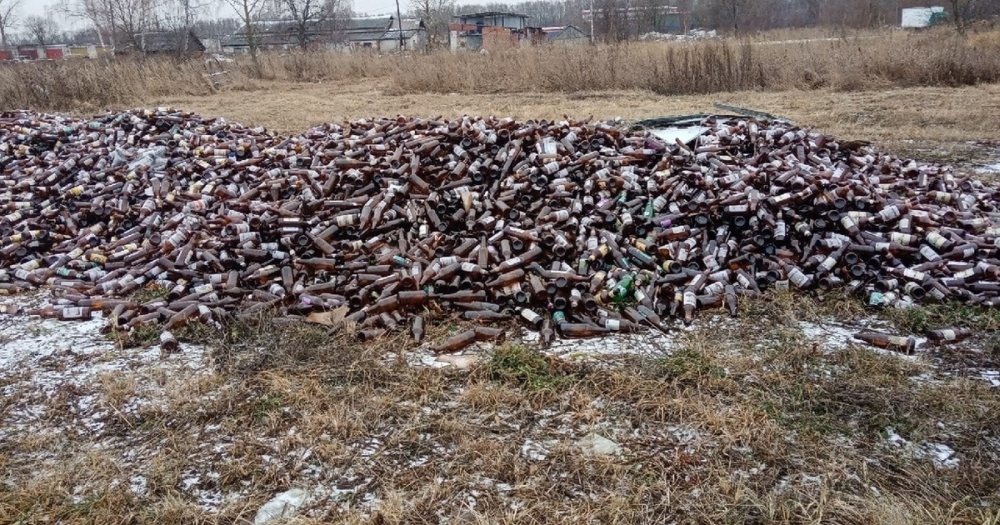 Гигантская свалка пивных бутылок выросла в Лысковском районе - фото 1