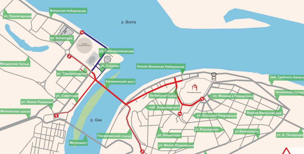 Опубликована карта масштабных перекрытий в Нижнем Новгороде на 12 апреля - фото 1