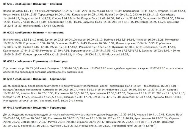 Еще несколько электричек изменят расписание в Нижегородской области - фото 4