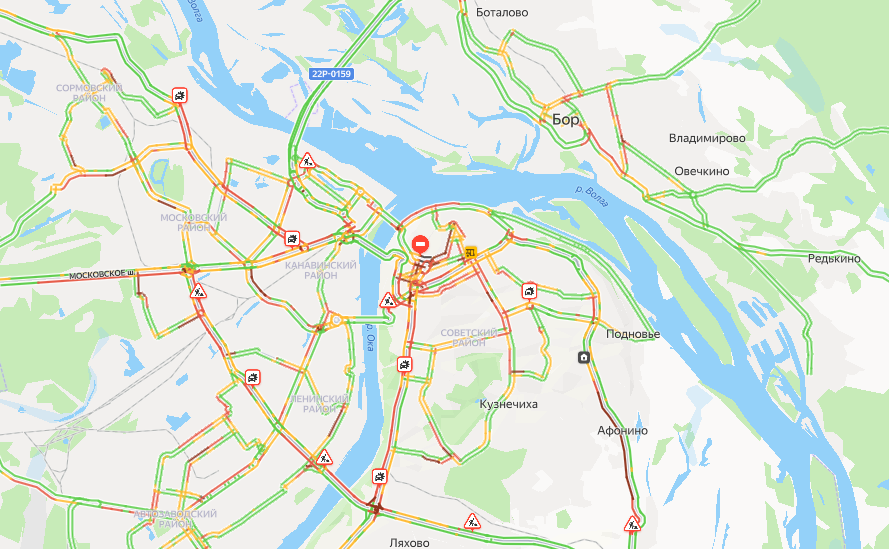 Гигантская пробка образовалась на выезде из Нижнего Новгорода - фото 2
