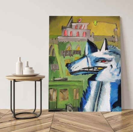 Дзержинский художник посвятил картину синей собаке - фото 2